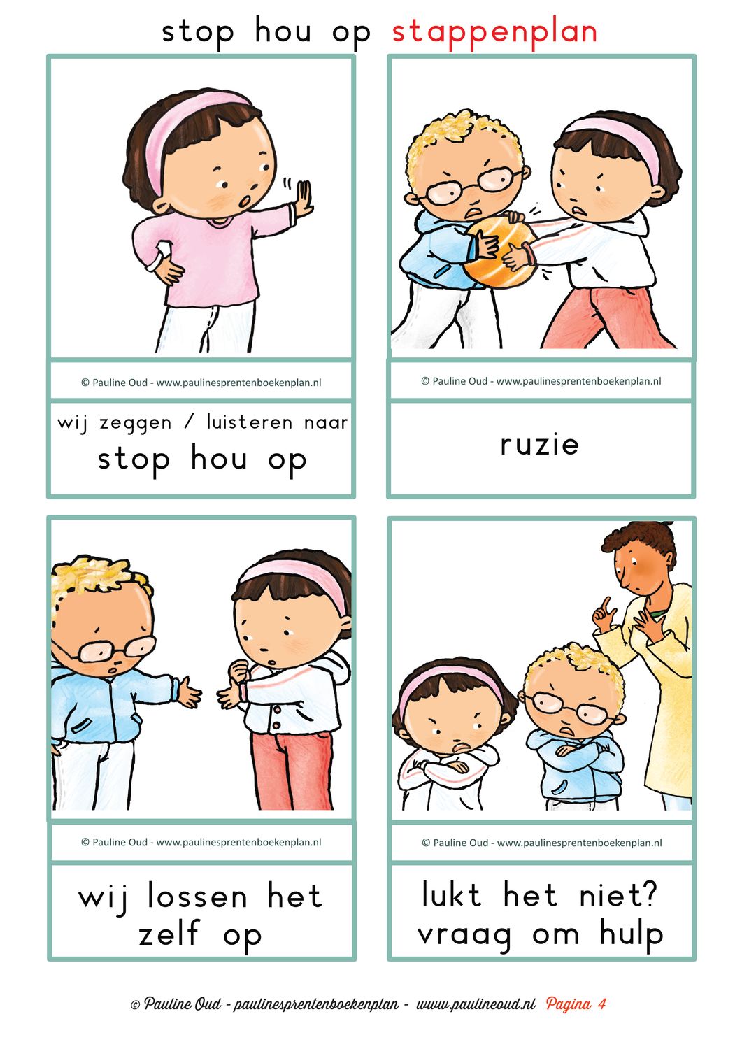 Woordkaarten Thema Sociale afspraken in de groep