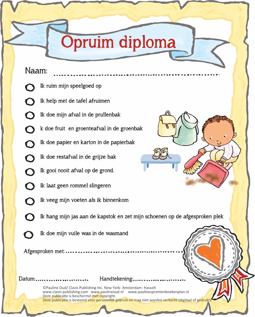 Opruimdiploma voor thuis