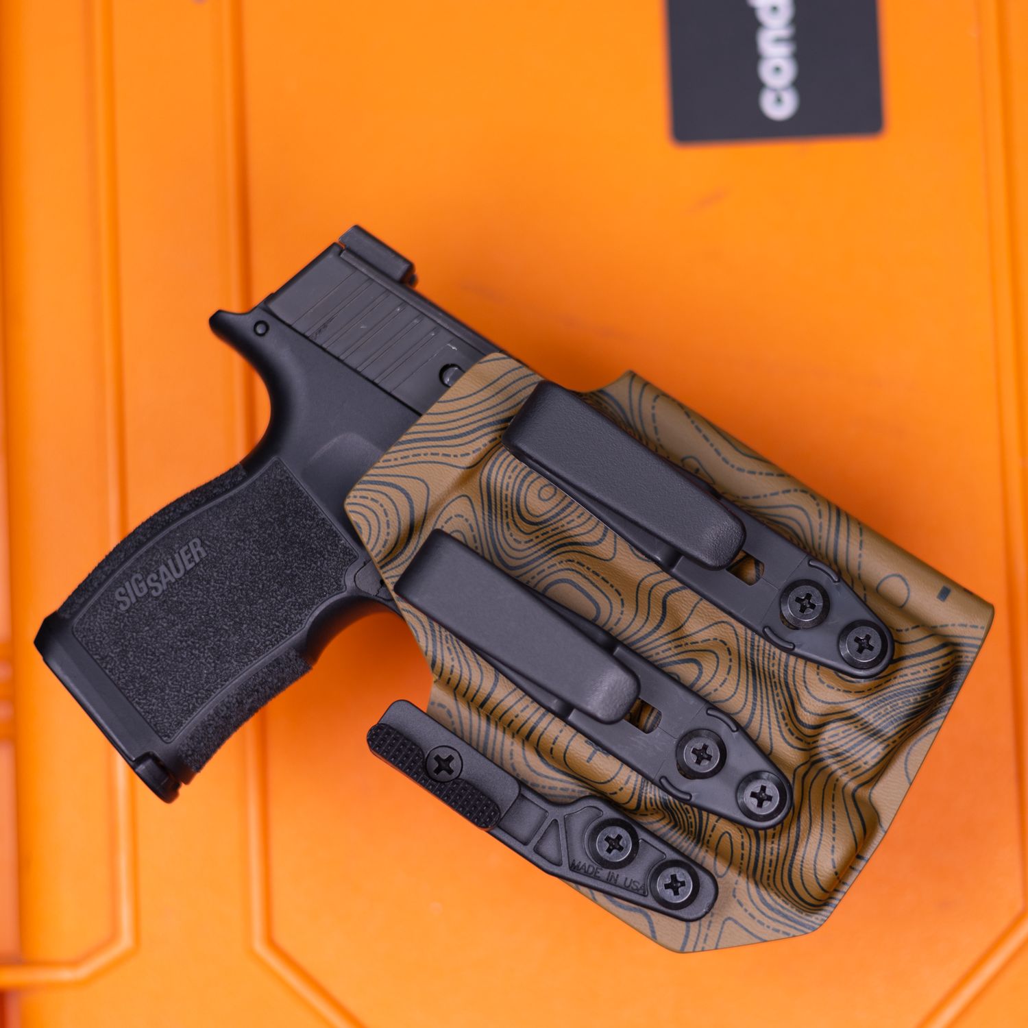 Sig p365x with Streamlight TLR 7 sub V2 appendix light bearing holster with polymer clips in coyote topo