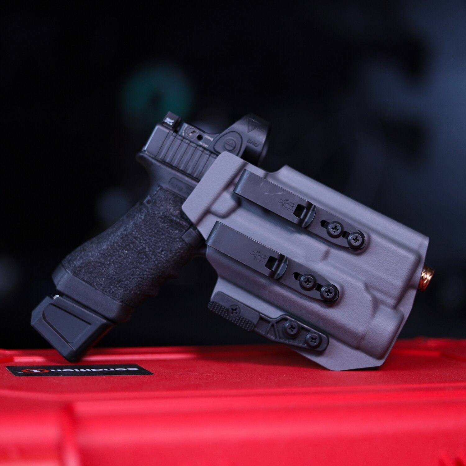 Appendix Holster for Glock 17 with Holosun P.ID V2 Light bearing with DCC clips