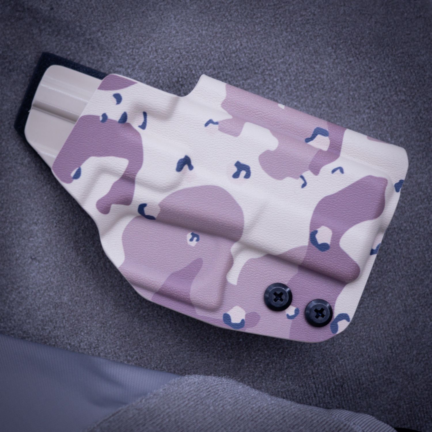 Off body Kydex holster with Velcro backing for bag carry