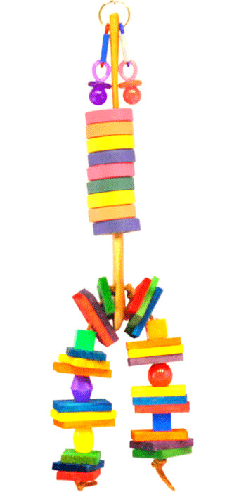 Wooden Spoon with Bagels, Blocks, and Beads