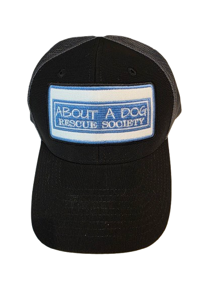 Black and Grey About A Dog logo hat