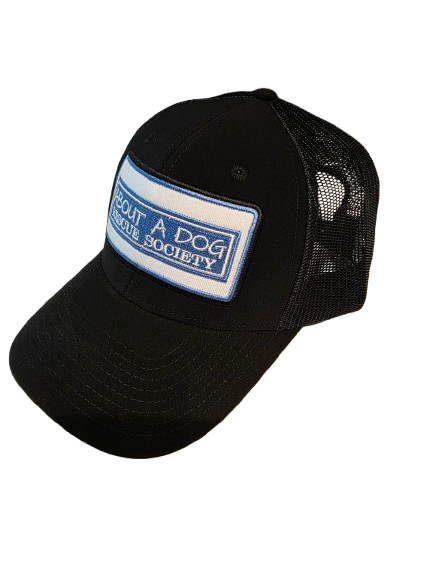 Solid black About a Dog logo hat