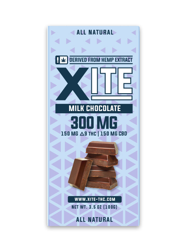 XITE Milk Chocolate Delta 9 THC Bars