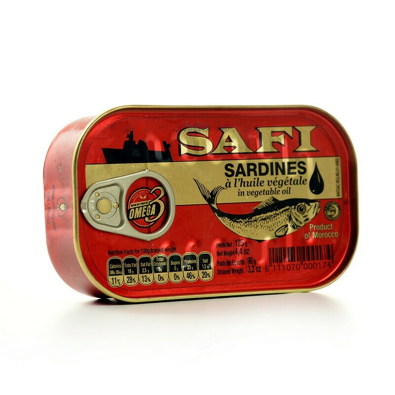 SAFI SARDINES IN VEGETABLE OIL 125G