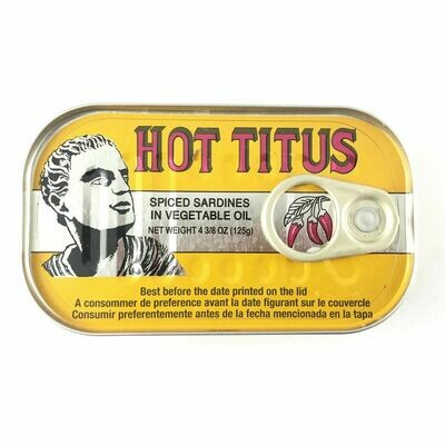 Hot Titus Sardines in Vegetable Oil, Spicy,  4.3oz