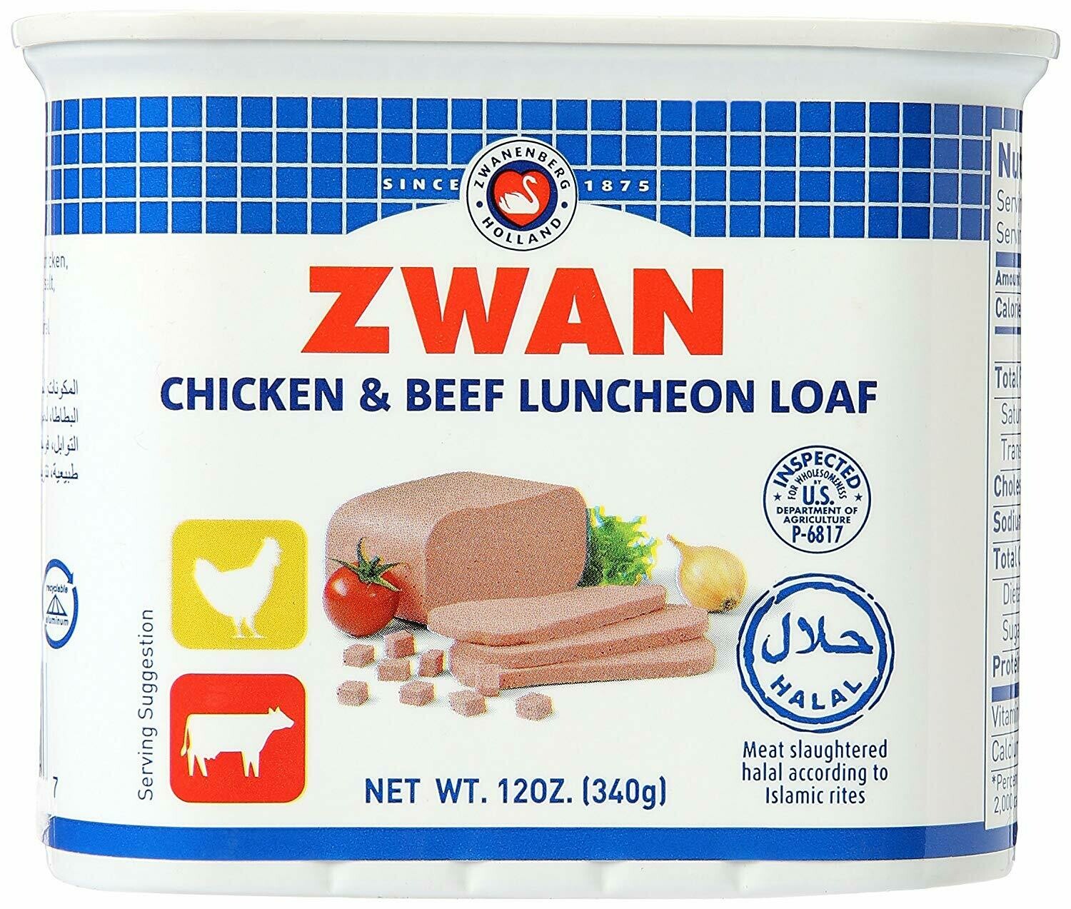 Zwan Luncheon Halal Loaf, Chicken/Beef 340g