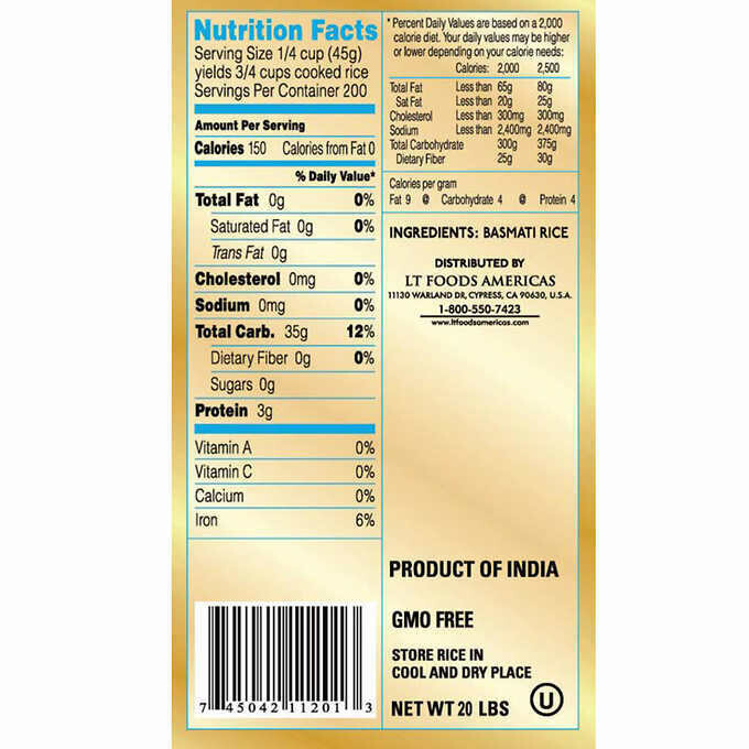 Royal Basmati Rice, 20 lbs