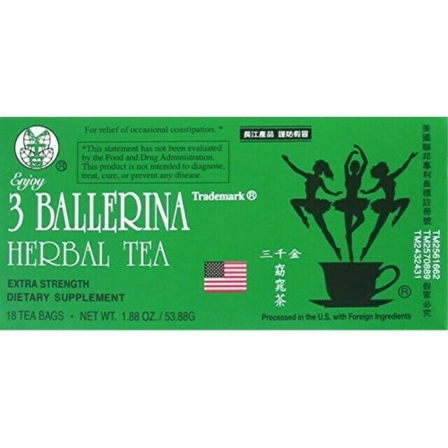 3 BALLERINA TEA DIETERS DRINK EXTRA STRENGTH, 1.88oz 18 Count