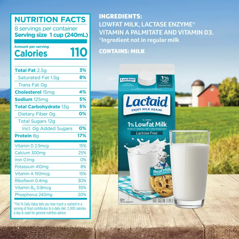 Lactaid 100% Lactose-Free 1% Lowfat Milk, 64.0 FL OZ
