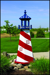 Wood 2' Stars & Stripes Lighthouse