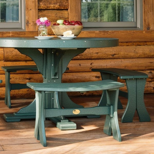 28" Curved Table Bench, available in 17 different color combinations. Comes fully assembled with a lifetime warranty. Price may vary in store, call for more information or with any questions about this Amish made LuxCraft bench.