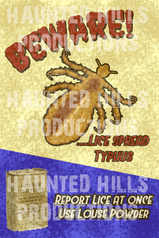 Beware of Lice Vinyl Poster