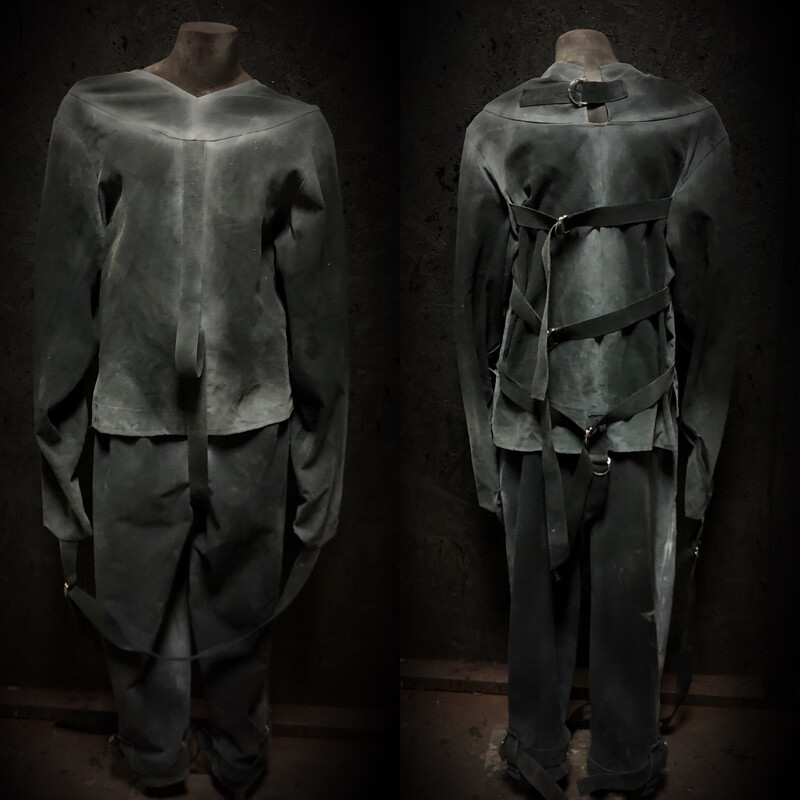 Black Straight Jacket w/Restraint Pants