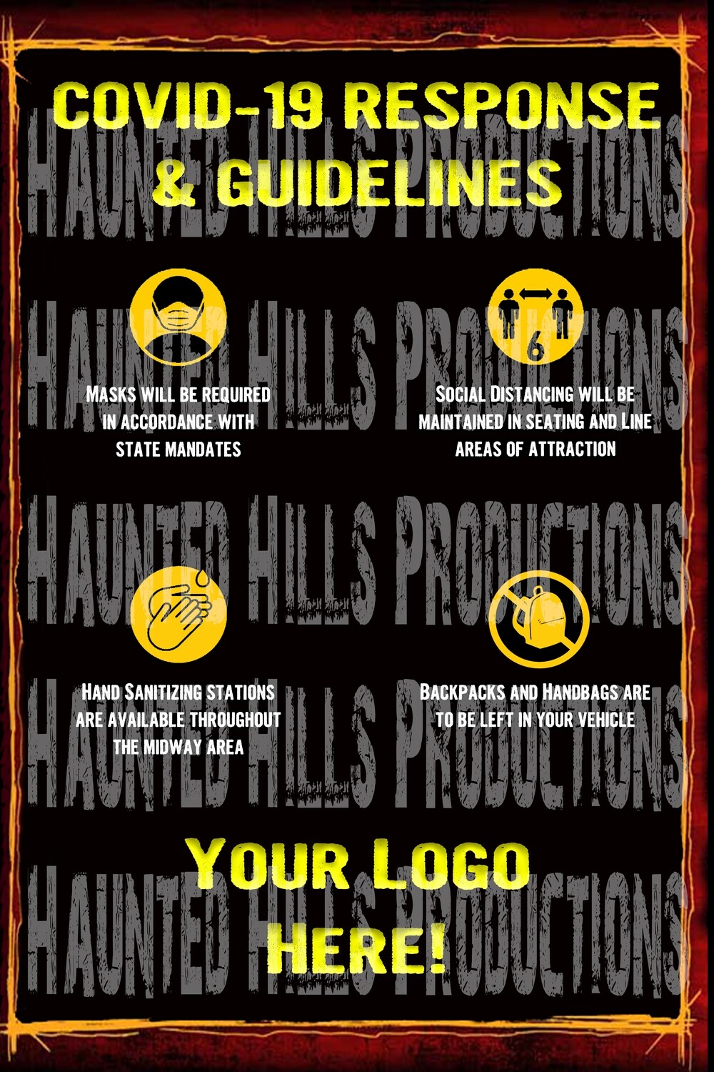 COVID Response and Guidelines
 Vinyl Poster