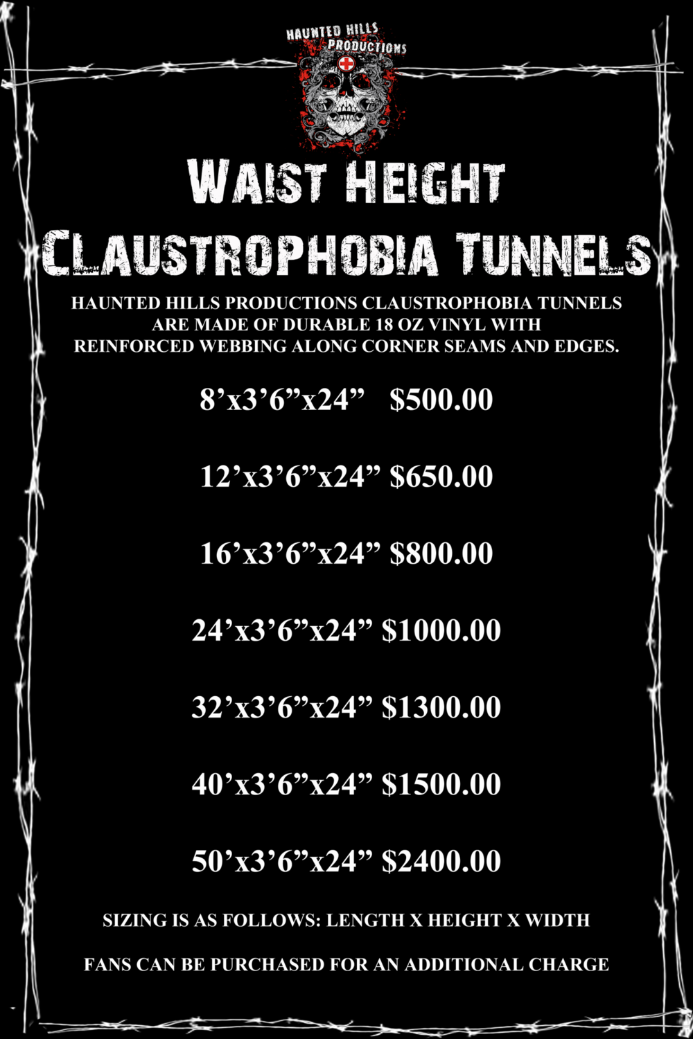 8’ Waist Height Claustrophobia Tunnel
