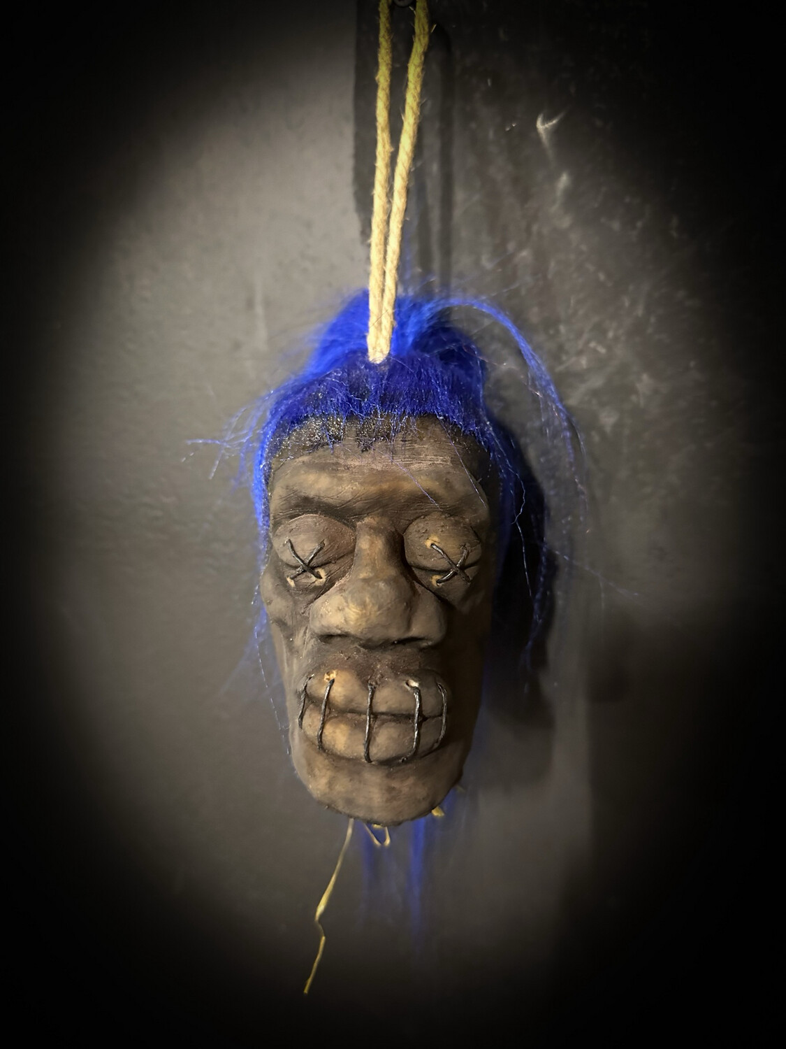 Shrunken Head - With Blue Hair