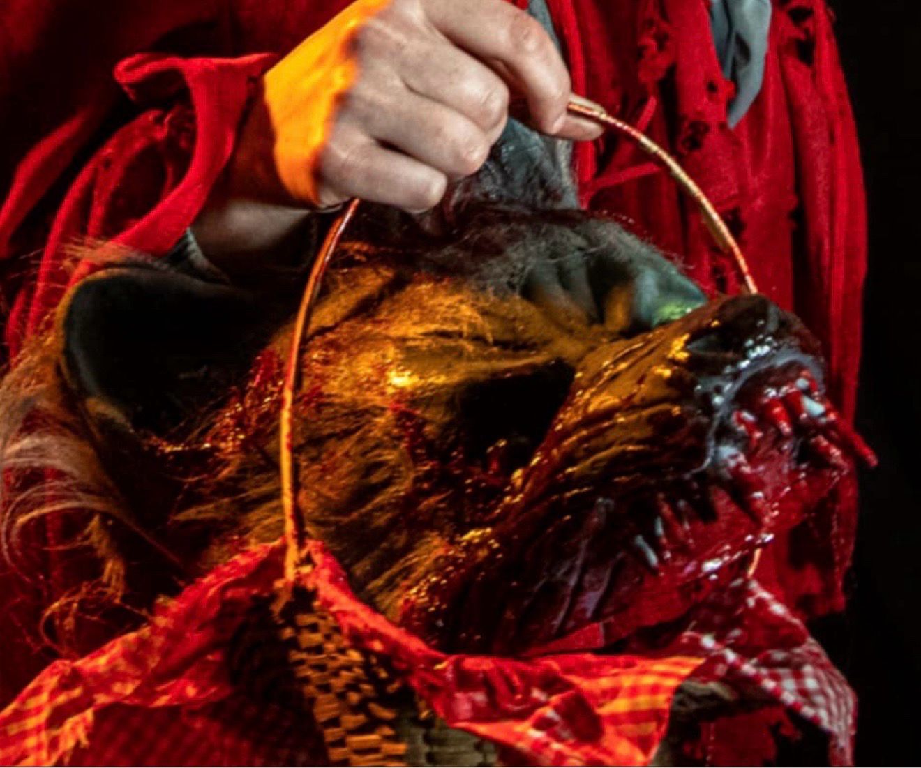 Bloody Wolf Head In Basket