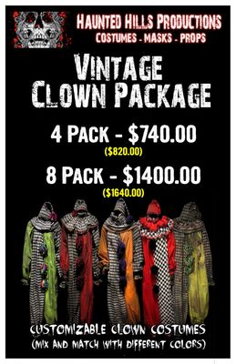 Vintage Clown 4 Pack