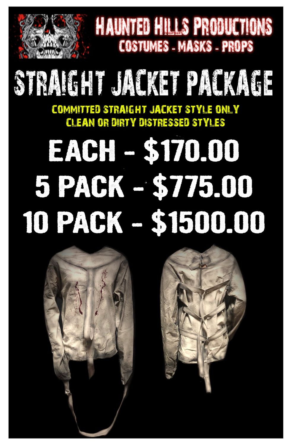 Straight Jacket Package - Qty 5