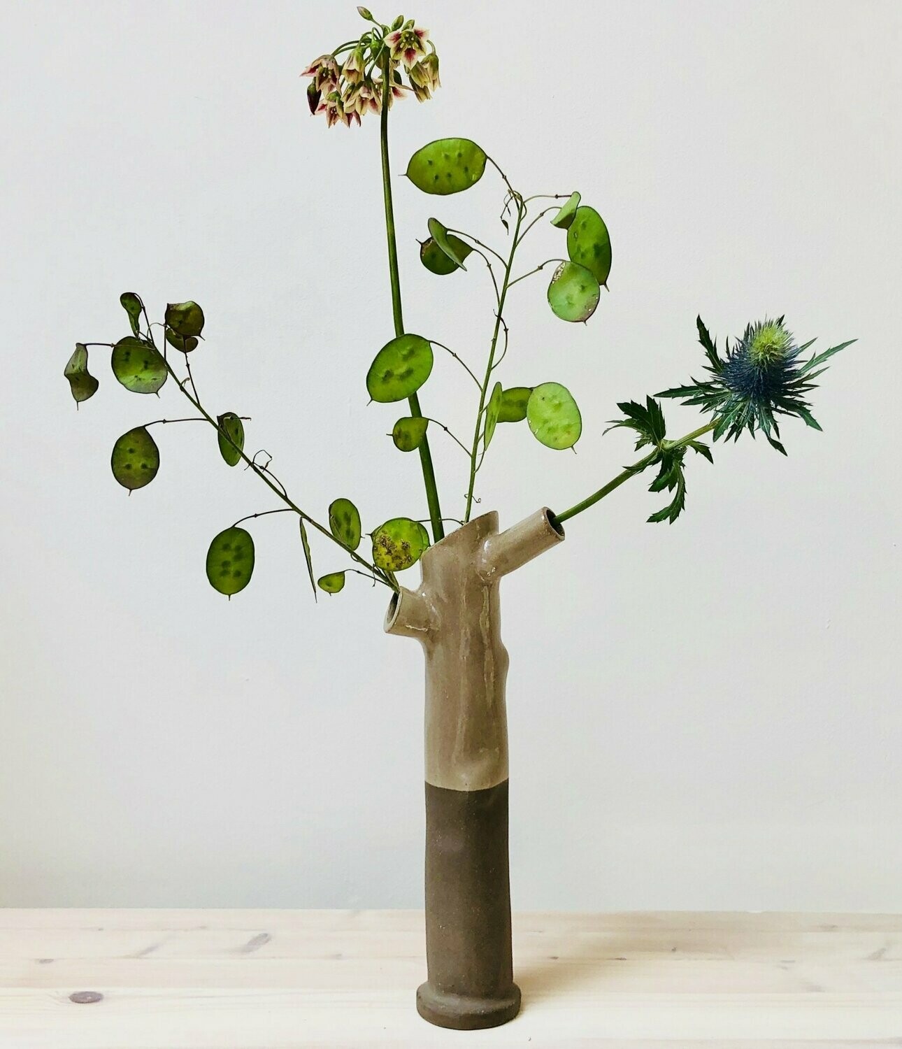 Flower Power - grijs/mocca (M)