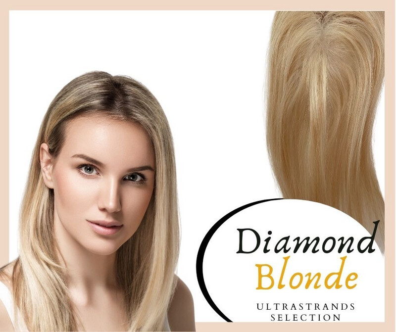 UltraStrands  Mini  Natural Straight ( Size 3 X 4 inches )  Medium Holes Medium Density   (Length 12 Inches)  Colour Blonde Diamond