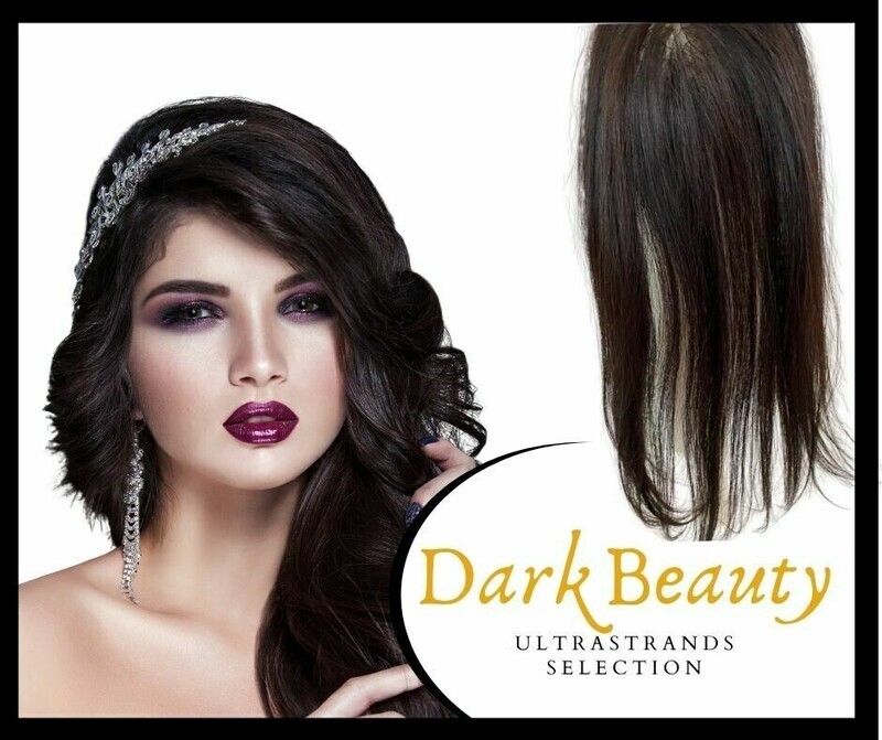 UltraStrands  Mini  Natural Straight ( Size 3 X 4 inches )  Large Holes Medium Density   (Length 12 inches)  Colour Dark Beauty