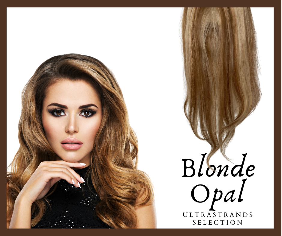 UltraStrands Mini Natural Straight ( Size 3 X 4 inches ) Medium Holes Medium Density (Length 12 Inches) Colour Blonde Opal
