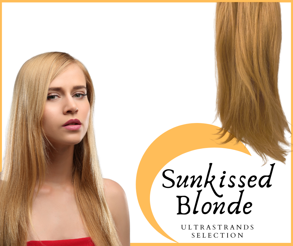 Sunkissed Blonde Natural Straight ( Size 3 x 6 inches ) Medium Holes (Length 12 inches)