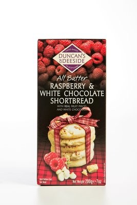 All Butter Raspberry and White Chocolate Shortbread 200g