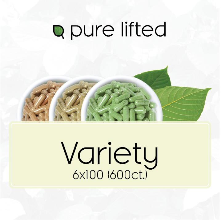 6x100 Kratom Variety Pack (600 Capsules)