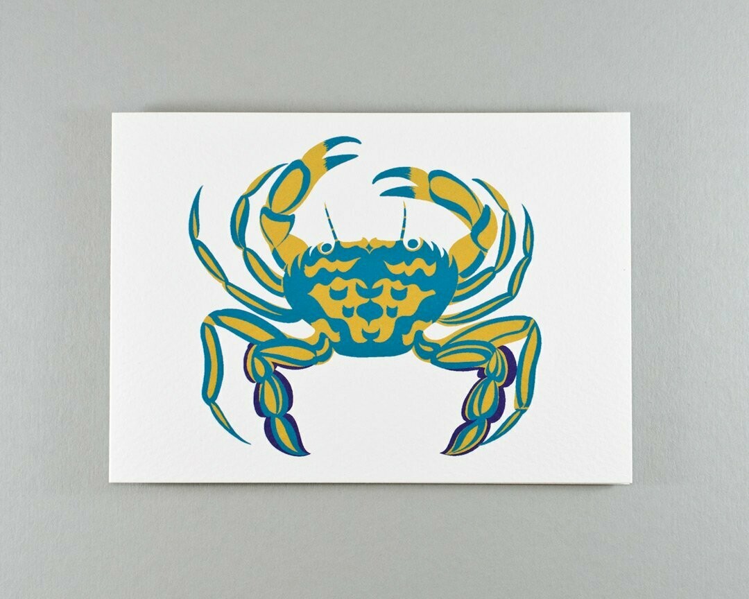 Velvet swimming crab greeting card