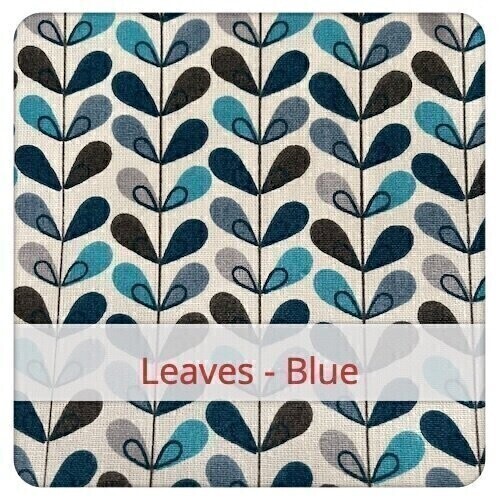 Large Bread Bag - Leaves - Blue