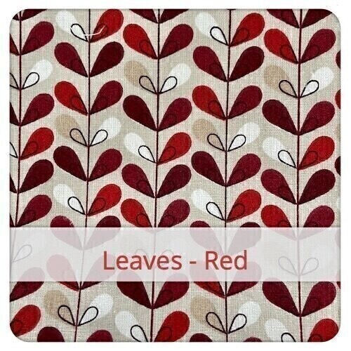 Large Bread Bag - Leaves - Red