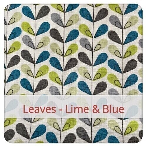 Baguette Bag - Leaves - Lime & Blue