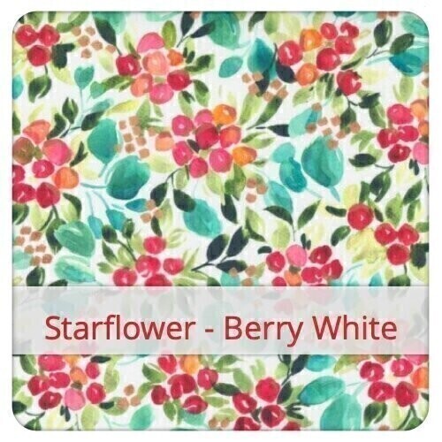 Large Bread Bag - Starflower - Berry White