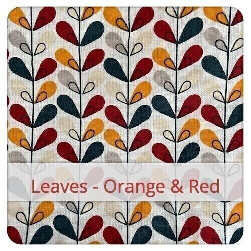 Bread Bag - Leaves - Orange & Red