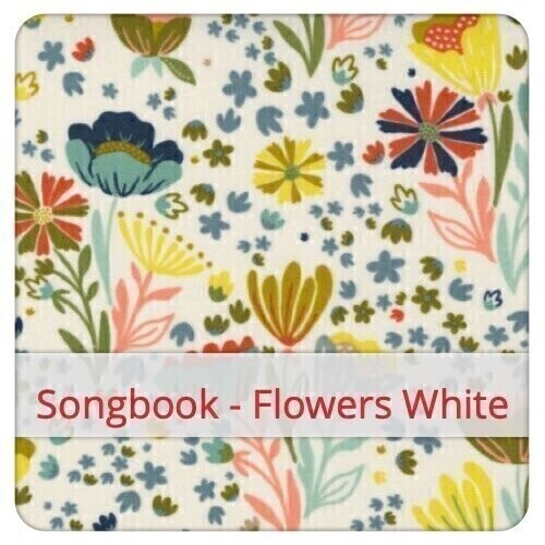 Oven Mitts - Songbook - Flowers White