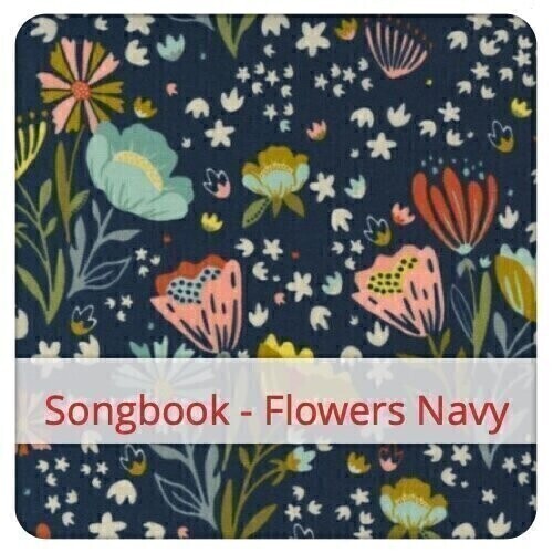Baguette Bag - Songbook - Flowers Navy