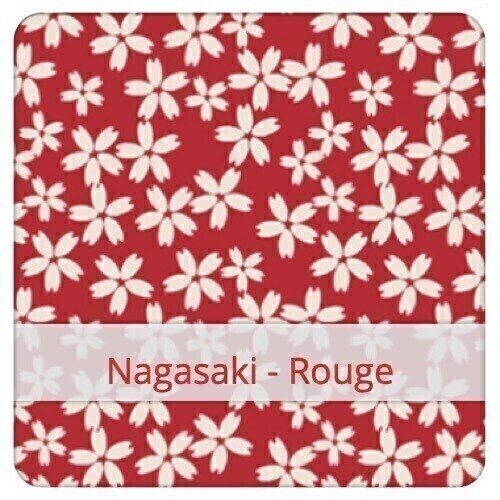 Serviette  20x20cm x 2: Nagasaki - Rouge & Nagasaki - Bleu