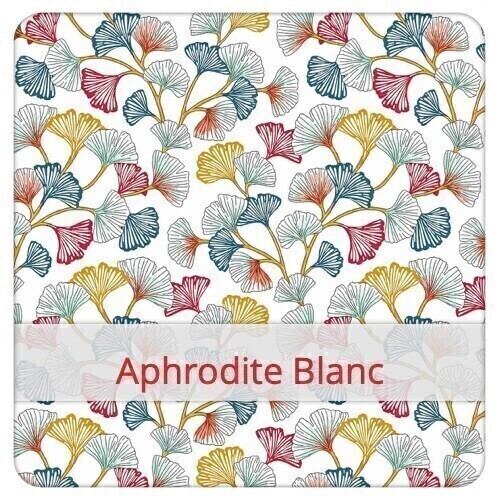 Serviette  20x20cm x 2: Aphrodite Blanc & Asan - Lagoon