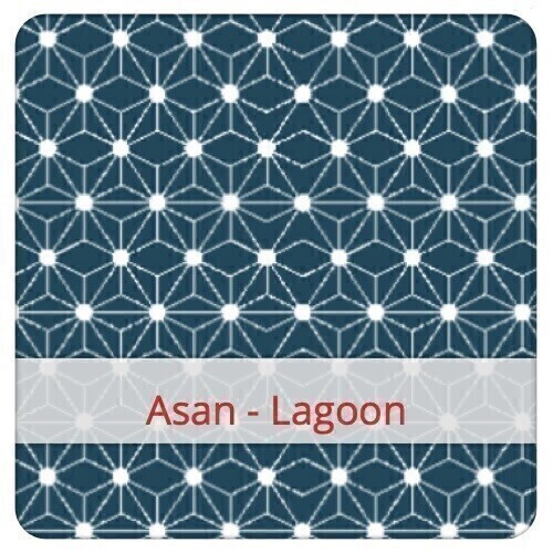 Serviette  20x20cm x 2: Aphrodite Blanc & Asan - Lagoon