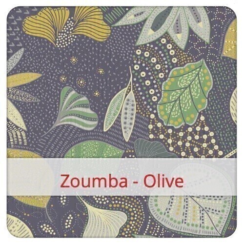 Serviette  20x20cm x 2: Zoumba - Olive & Roby - Lime