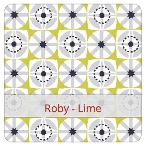 Serviette  20x20cm x 2: Zoumba - Olive & Roby - Lime