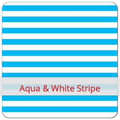Slim & Short - Aqua & White Stripe