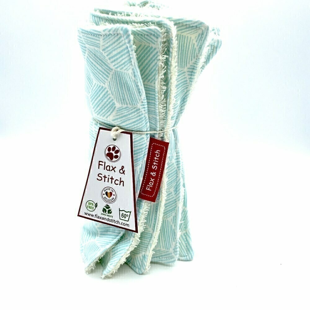 Reusable Wipes: Cyan Hexagons