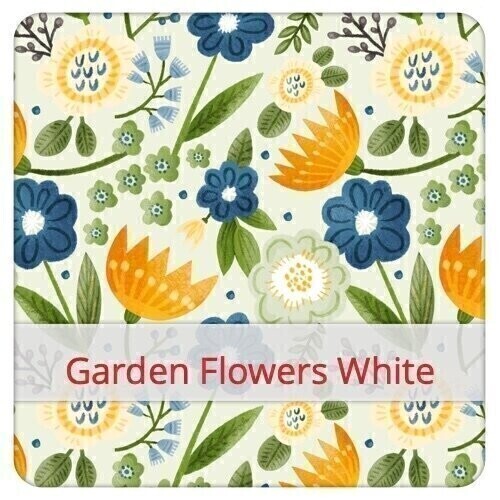 Sandwich Large - Garden Flowers White Sandwich Large - Garden Flowers White