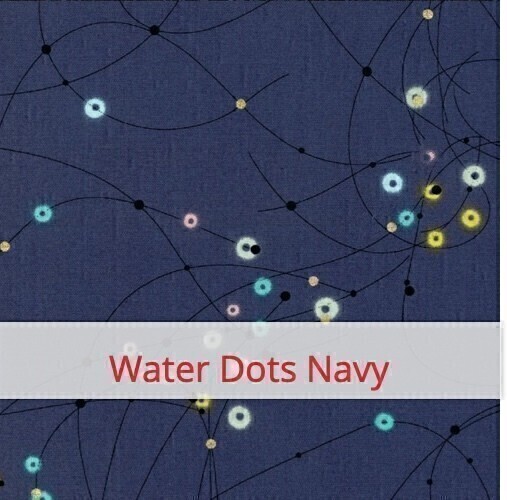 Baguette Bag - Day in Paris: Water Dots Navy