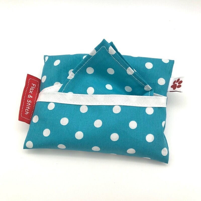 Herbruikbare Zakdoeken - Zakje van 5 - Dots Turquoise